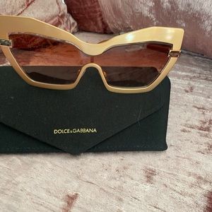 Dolce & Gabbana Gold Cat-Eye Sunglasses